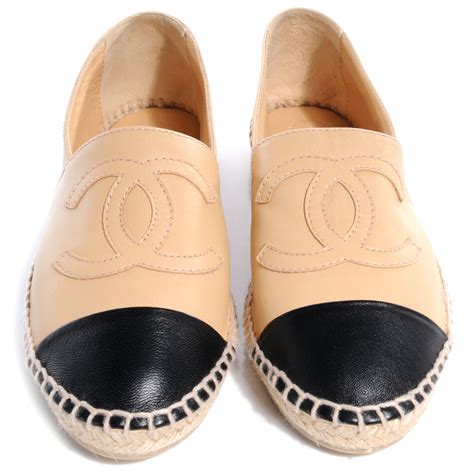 chanel lambskin espadrilles beige|Chanel espadrilles lambskin beige.